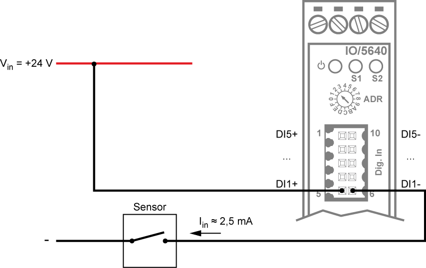 Anschlussschema low side switch (NPN)