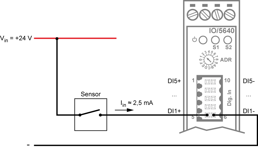 Connection scheme high side switch (PNP)